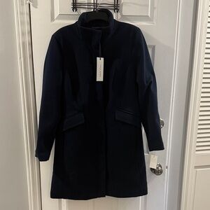 Cole Haan Navy Long Trench Coat